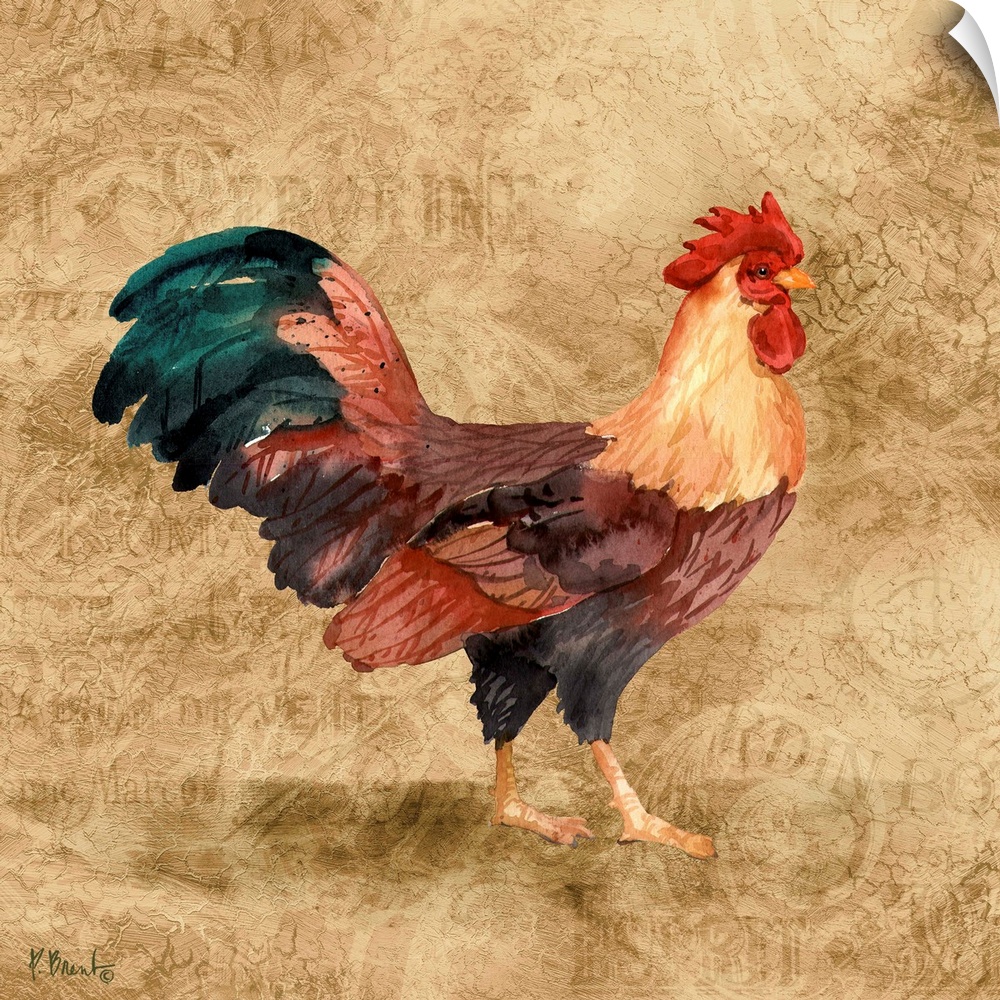 French Countryside Roosters.