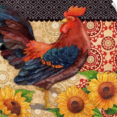Roosters and Sunflowers I