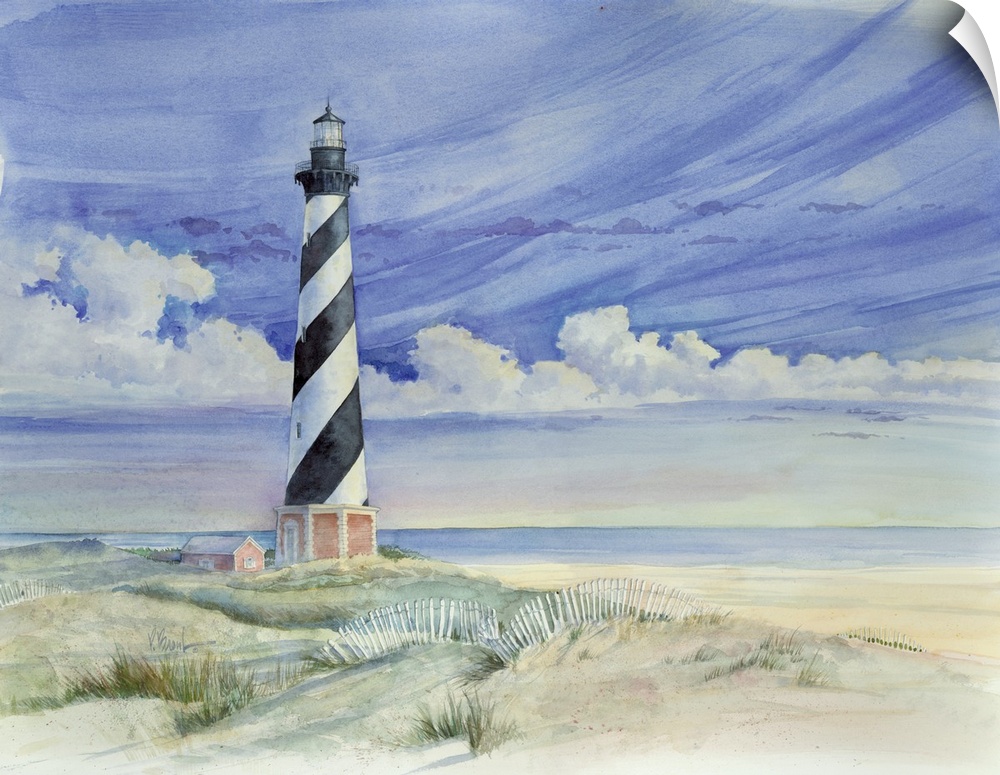 Contemporary painting of Cape Hatteras on the Outer Banks of North Carolina.