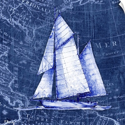 Vintage Nautical V - Indigo