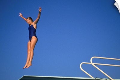 Action of female diver