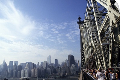 Competitors running over the Queensboro Bridges during the 1993 NYC Marathon