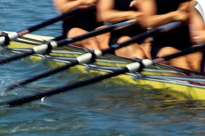 Detail of rowers in action