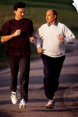 Father and son running togerther for exercise