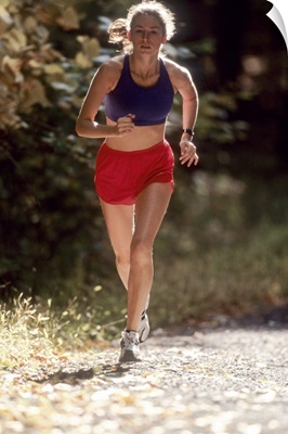 Female runner out on the trails