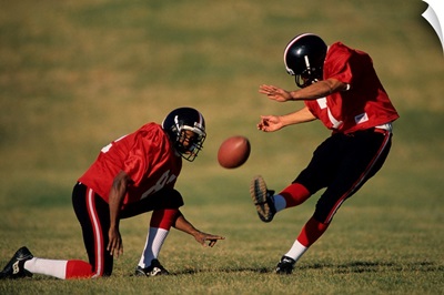 Football players in action