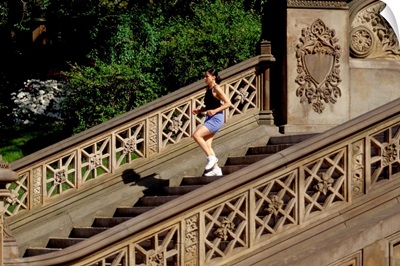 Hispanic woman running for exercise