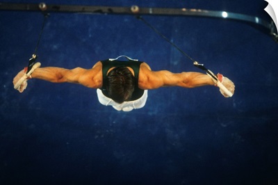 Male gymnast on the rings