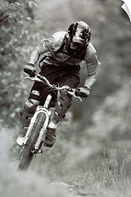 Male mountain biker on the trails