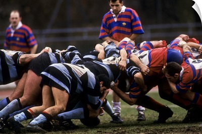 Rugby match action