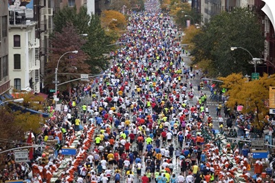 Runners competing on First Avenue during 2009 New york City Marathon
