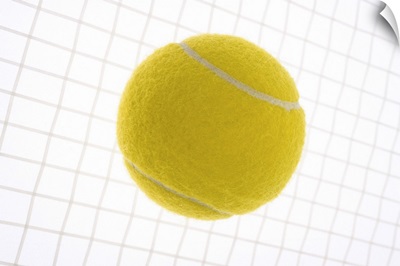 Tennis ball on racquet
