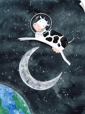 Astro Cow Jumps Over The Moon