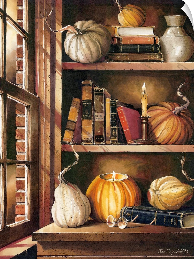 Contemporary autumn harvest themed painting.