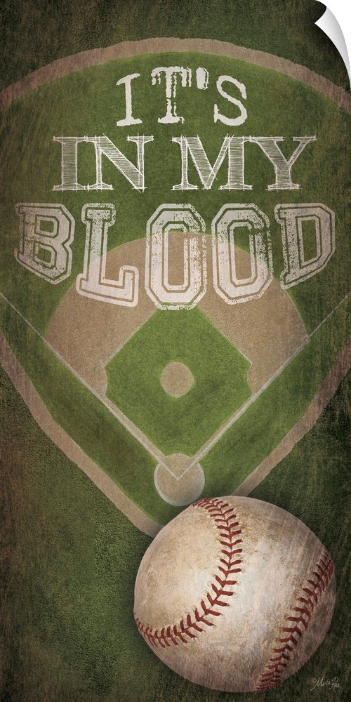 A baseball typography design with the diamond and a ball.