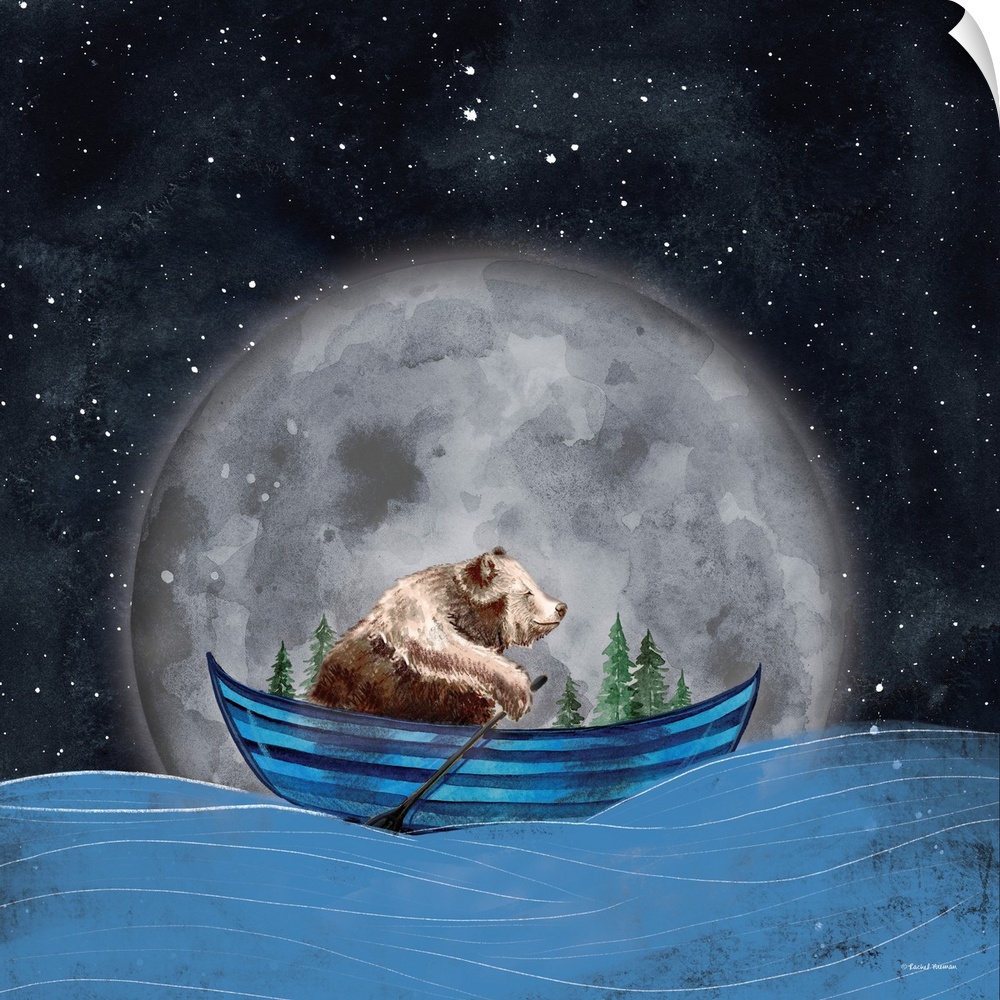 Bear Rowing In The Sea