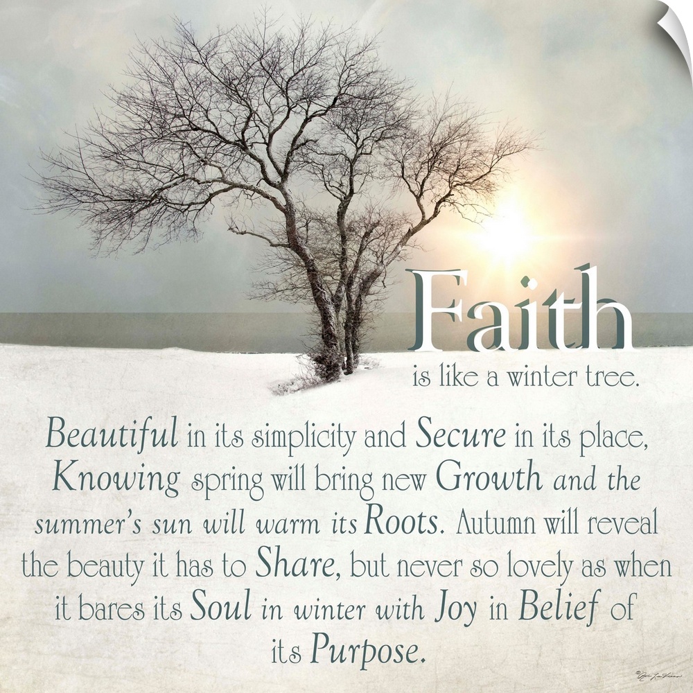 A poetic typography piece that compares Faith to a living tree.