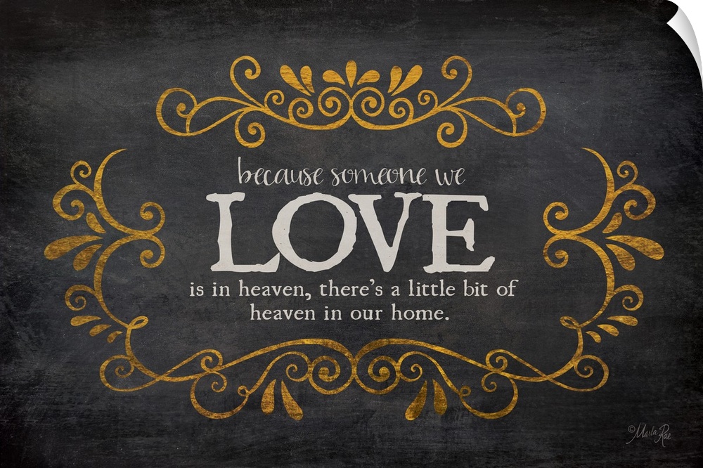 Typography artwork about love and those we've lost with vintage flourish designs.