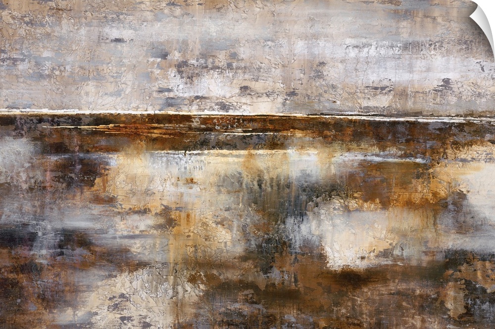 Contemporary abstract painting in varying shades of earthy brown and grey.