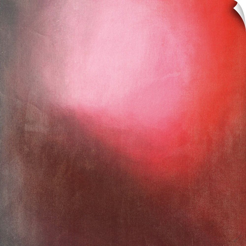 Contemporary abstract painting using tones of red to create depth.