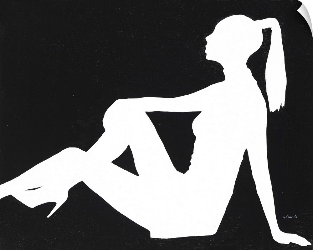 Contemporary painting of a silhouetted female form.