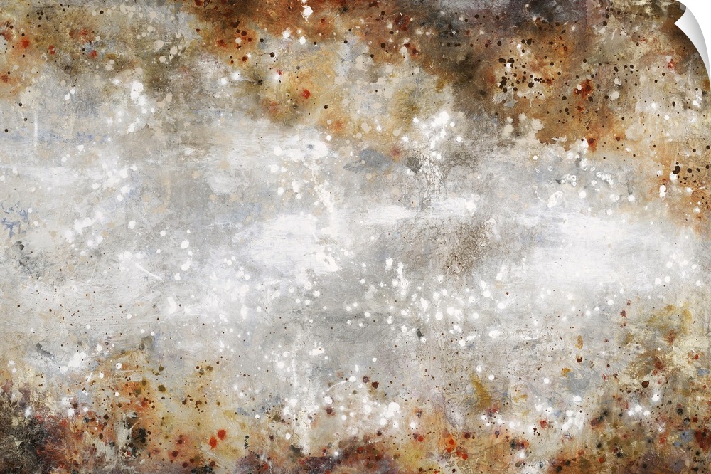 Abstract painting using earth tones to create a grungy and rustic piece of art.