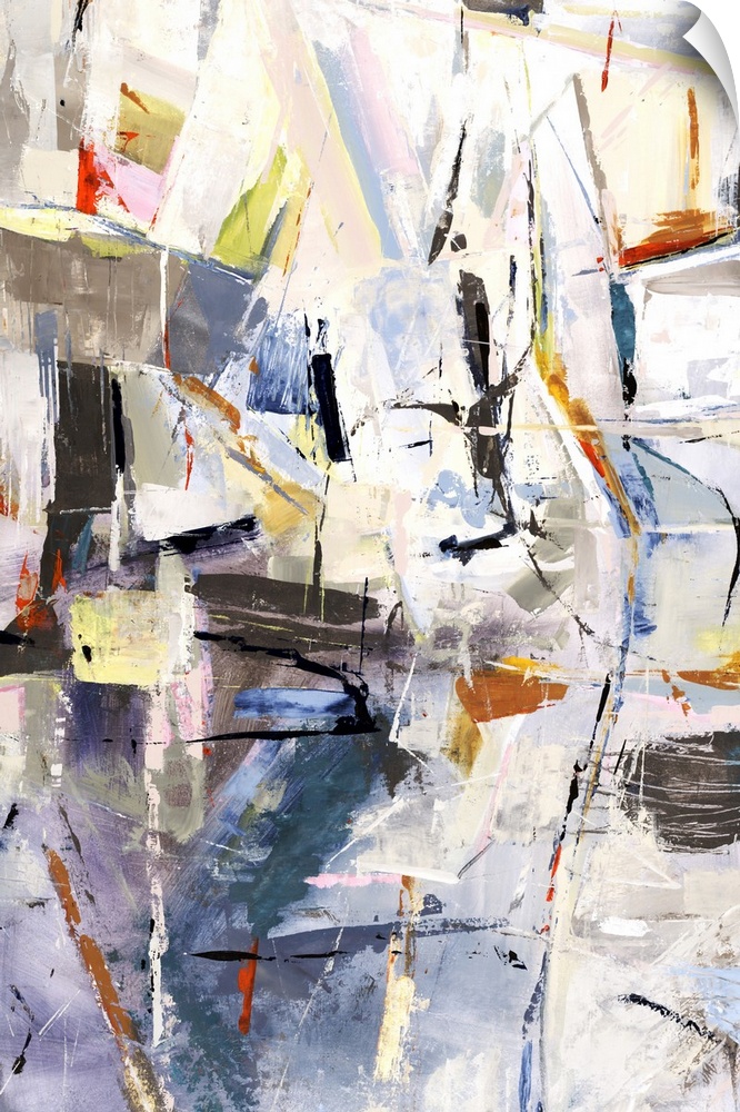 Contemporary abstract painting using a variety of muted tones.