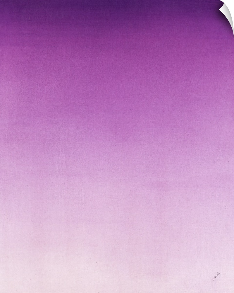 Contemporary painting of purple fading into a lighter shade.