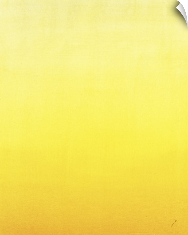 Contemporary painting of yellow fading into a lighter shade.
