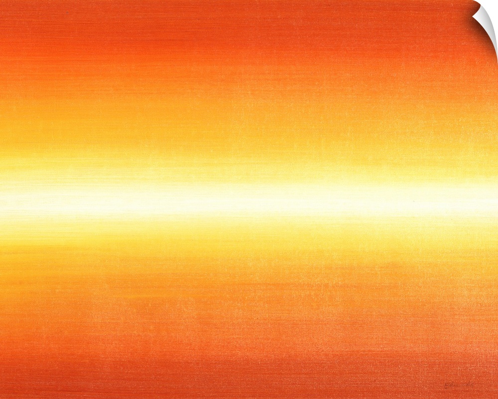 Abstract painting with a horizontal orange and yellow gradient.