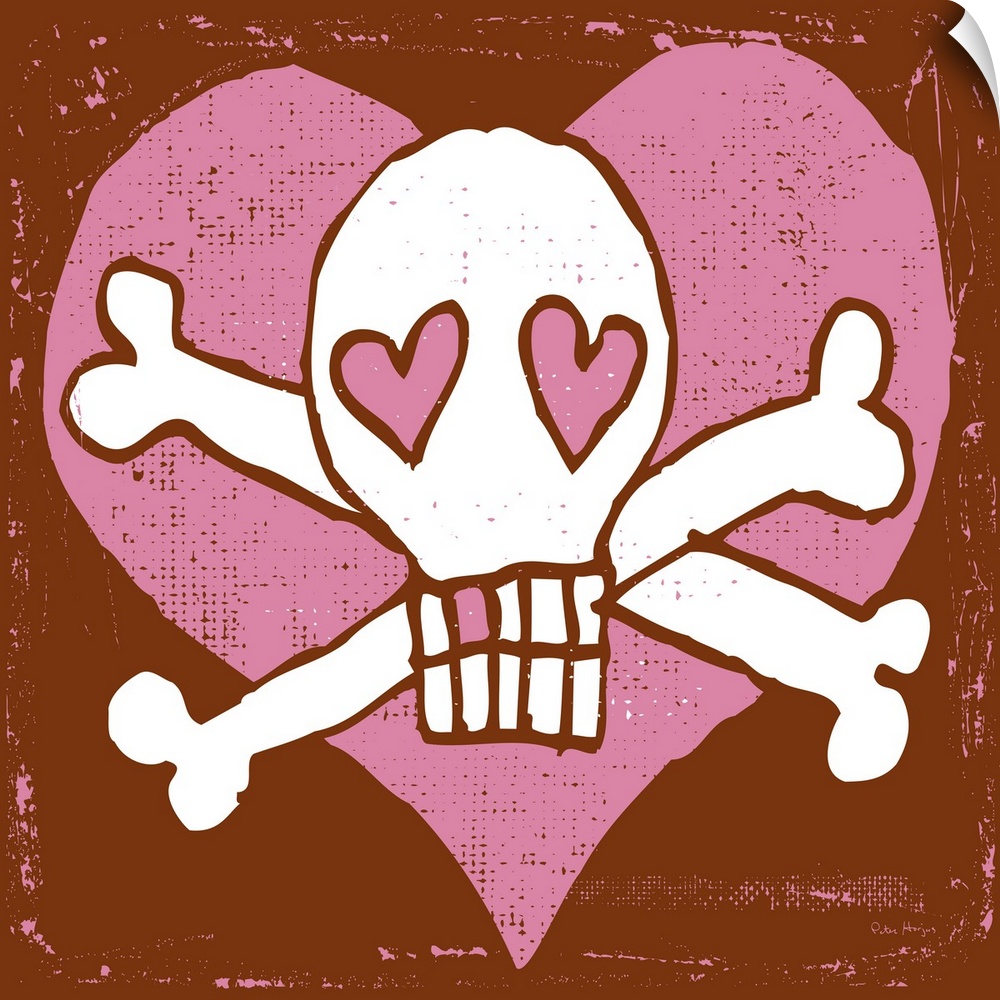 Skull and crossbones with the head as a heart.
