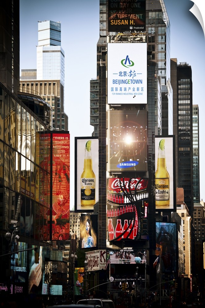 Fine art photo of the billboards and electronic signs on the buildings in Times Square.