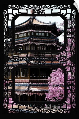 Asian Window, Pink Summer Temple