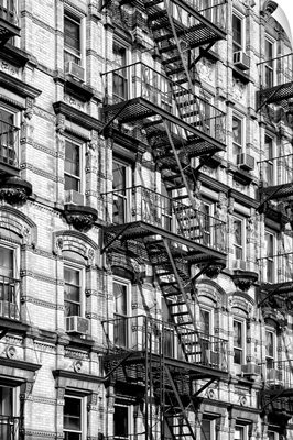 Black And White Manhattan Collection - Fire Escape Staircases Facade