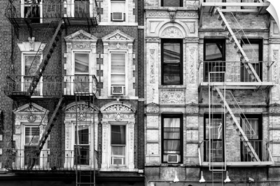 Black And White Manhattan Collection - Two Fire Escape Stairs
