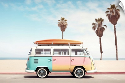 California Dreaming - VW Van on the Beach