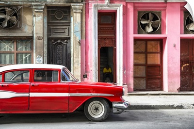 Cuba Fuerte Collection - Old Classic American Red Car