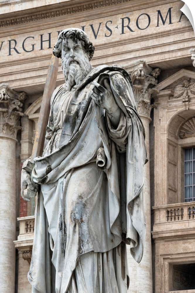 It's a roman sculpture on the exterior of St. Peter's Basilica located in Vatican City.