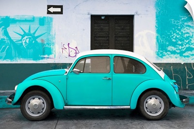 Light Blue VW Beetle Car and American Graffiti