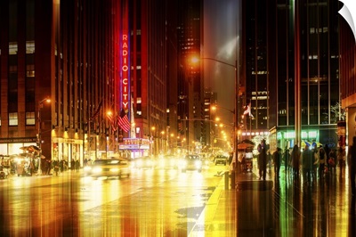 Manhattan Traffic at Night - Urban Stretch Series