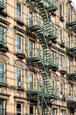 NY CITY - Green Fire Escape Stairs