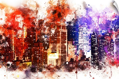 NYC Watercolor Collection - Manhattan by Night