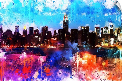 NYC Watercolor Collection - Manhattan Colors Sunset