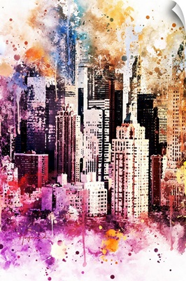 NYC Watercolor Collection - Times Square Skyscrapers