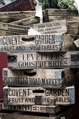 Old Wooden Market Crates, London