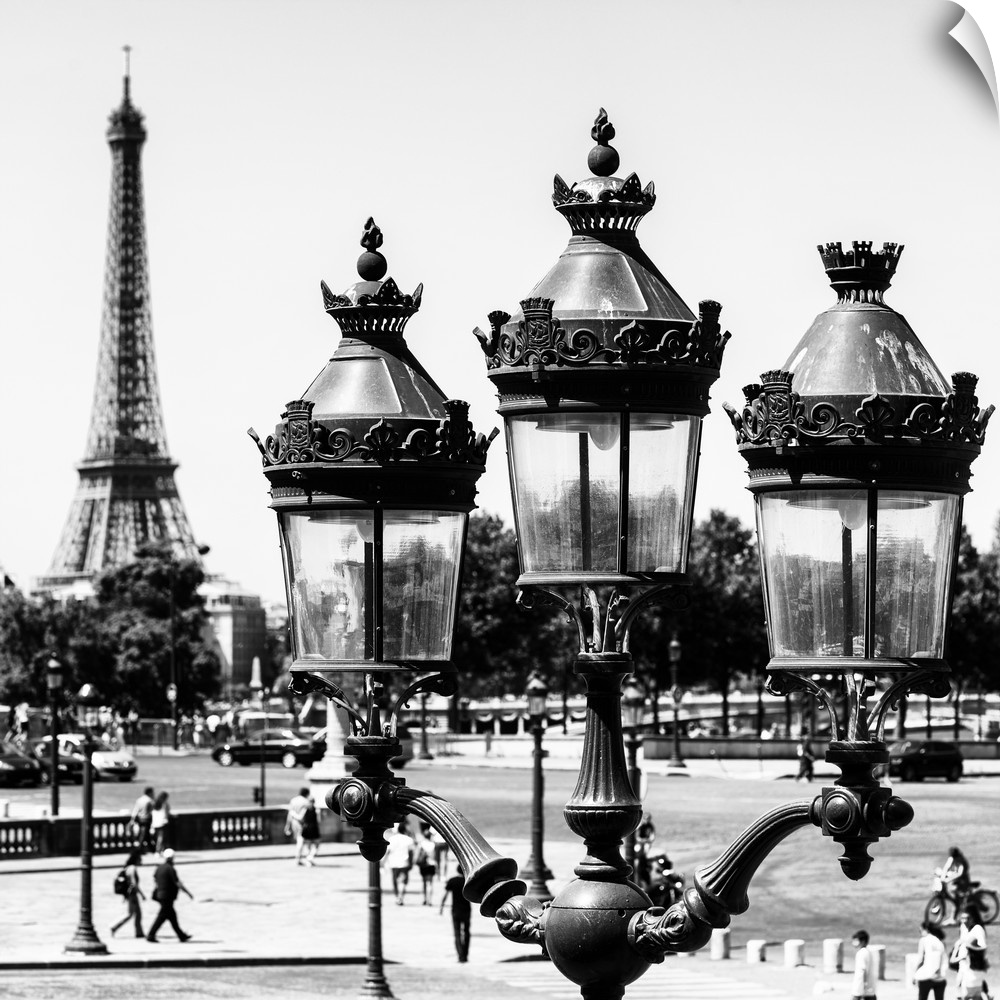 A photograph of an ornately decorated Parisian lamppost.