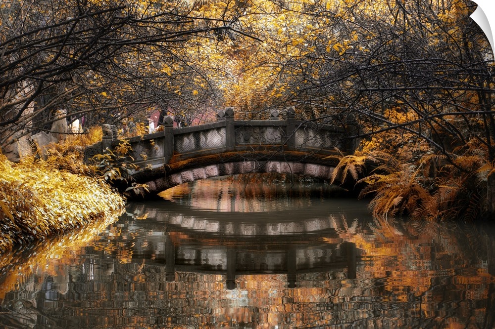 Romantic Bridge in Autumn, China 10MKm2 Collection.