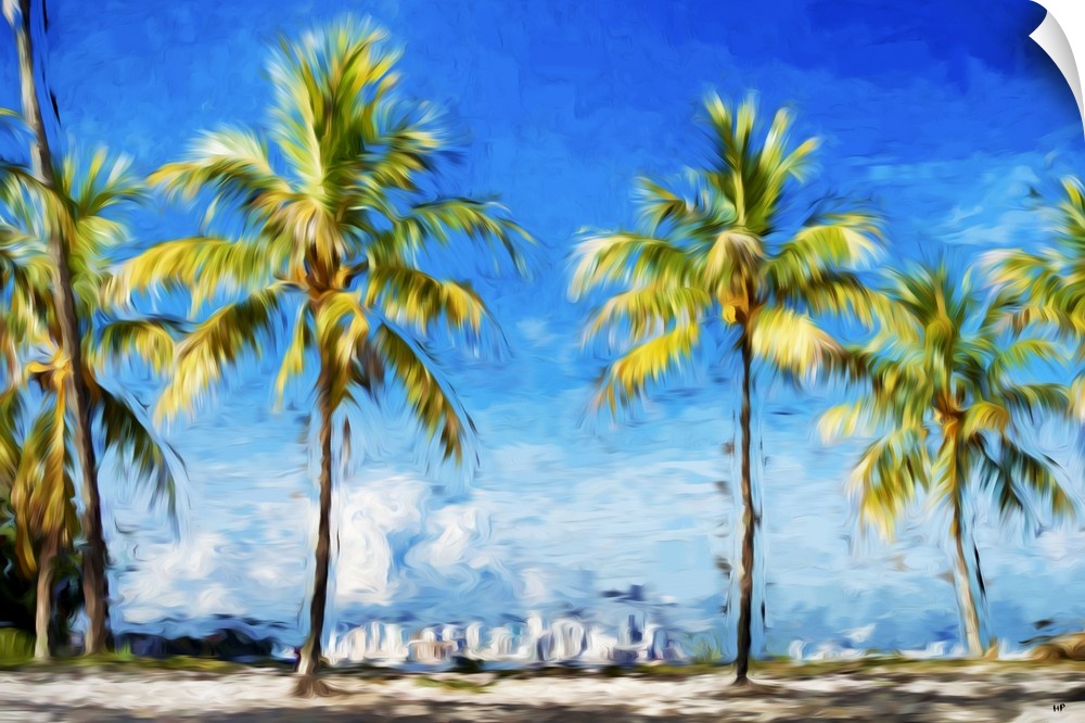 Photograph of Miami, Florida with a painterly effect.