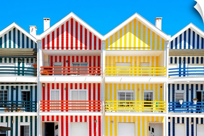 Welcome to Portugal Collection - Four Houses of Striped Colors