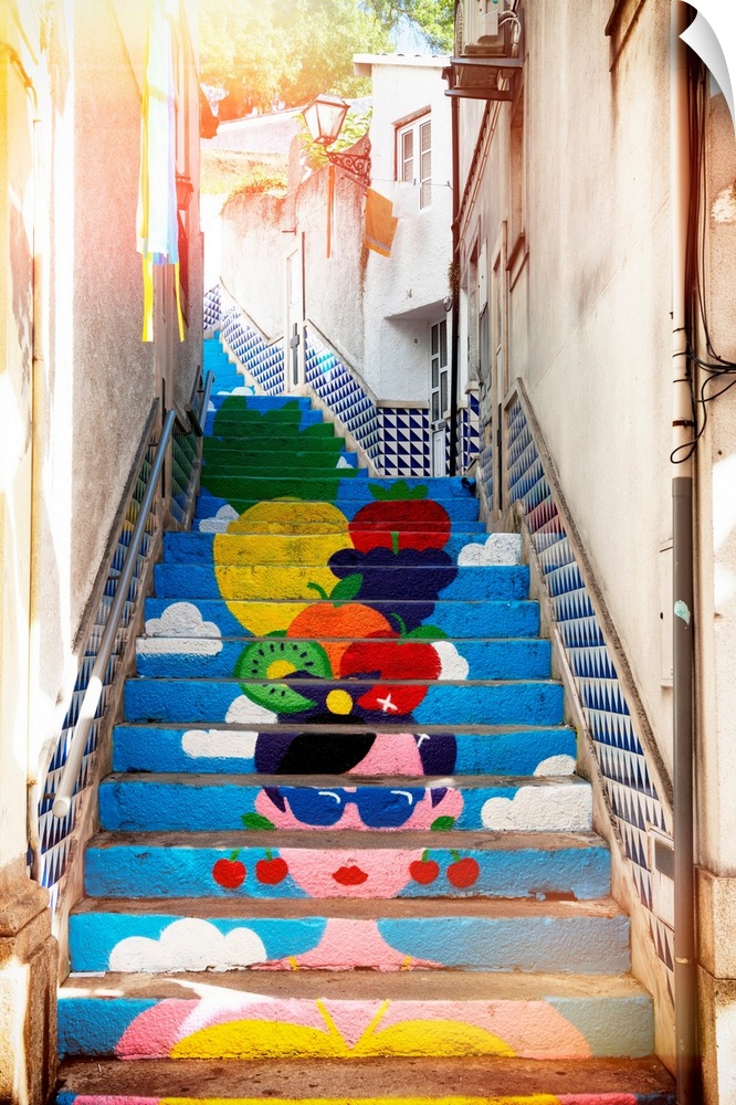 It's a painted staircase in the city center of Agueda in Portugal.